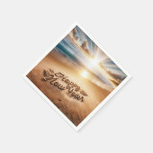 Happy New Year Beach Sunrise Serviette (Ecke)
