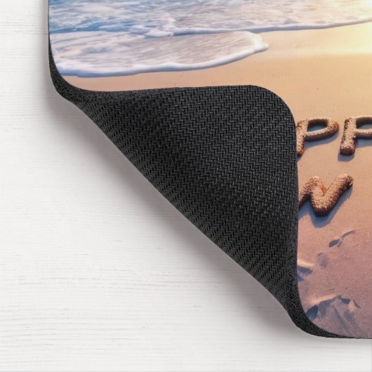 Happy New Year Beach Text Mousepad (Ecke)