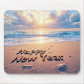 Happy New Year Beach Text Mousepad (Vorne)