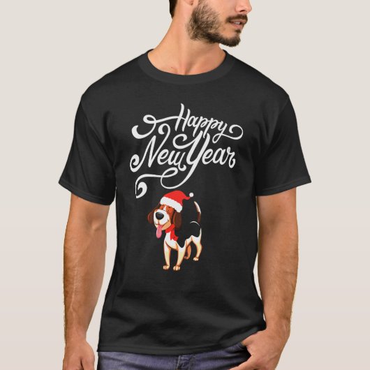 Happy New Year Beagle T-Shirt (Vorderseite)