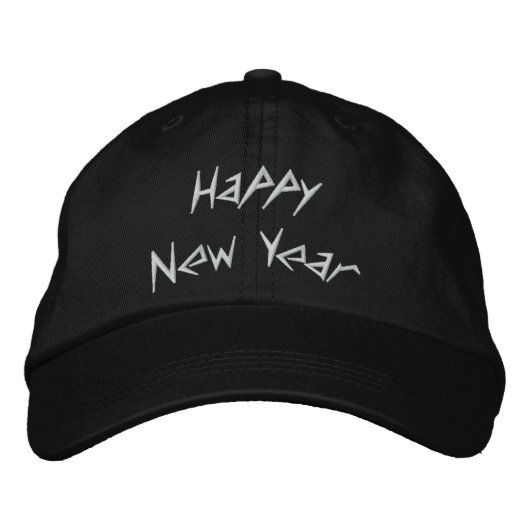 Happy New Year bestickte Cap Baseballkappe (Vorderseite)
