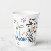 Happy New Year between Kittens Balanced on a Yarn Pappbecher (Rückseite)