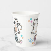 Happy New Year between Kittens Balanced on a Yarn Pappbecher (Rechts)