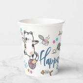 Happy New Year between Kittens Balanced on a Yarn Pappbecher (Vorderseite)