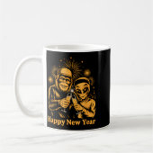 Happy New Year Bigfoot And Alien Sasquatch Firewor Kaffeetasse (Links)