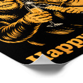 Happy New Year Bigfoot And Alien Sasquatch Firewor Poster (Ecke)