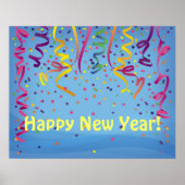 Happy New Year & Birthday Confetti Banner Poster (Vorne)