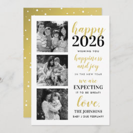 Happy New Year Black and Gold erwarten 2024 Feiertagskarte