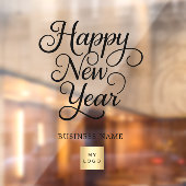 Happy New Year Black Business Logo deutlich Fensteraufkleber (Blatt 2)