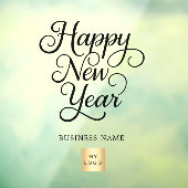 Happy New Year Black Business Logo deutlich Fensteraufkleber (Blatt 3)