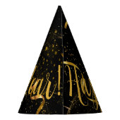 Happy New Year Black Gold (12) Party Hat Partyhütchen (Rückseite)