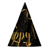 Happy New Year Black Gold (12) Party Hat Partyhütchen (Links)
