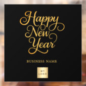 Happy New Year Black Gold Business Logo Fensteraufkleber (Blatt 2)