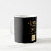 Happy New Year Black Gold Business Logo Kaffeetasse (Vorderseite Links)