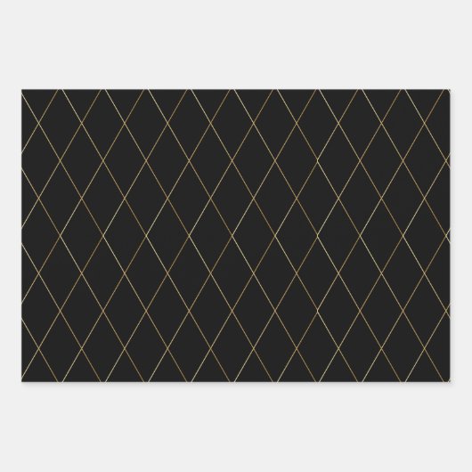 Happy New Year Black Gold Geschenkpapier Set (Vorderseite 3)