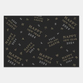 Happy New Year Black Gold Geschenkpapier Set (Vorderseite 2)