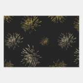 Happy New Year Black Gold Geschenkpapier Set (Vorderseite)