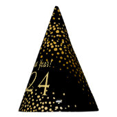 Happy New Year Black Imitate Gold Confetti Urlaub Partyhütchen (Rechts)