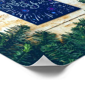 Happy New Year Blue and Green Pine Poster (Ecke)