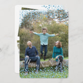 Happy New Year Blue Confetti Feiertagskarte (Vorne/Hinten)