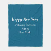 Happy new year blue name place year boho simple fleecedecke (Vorderseite)