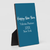 Happy new year blue name place year boho simple fotoplatte (Seite)