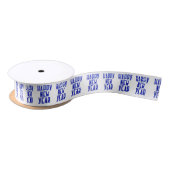 Happy New Year Blue White Gift Wrap Ribbon Satinband (Spule)