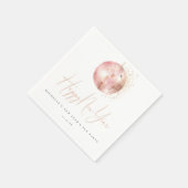 Happy New Year Blush Pink Rose Gold Disco Ball  Serviette (Ecke)