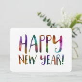 Happy New Year Bokee Einladung (Stehend Vorderseite)