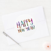 Happy New Year Bokee Runder Aufkleber (Umschlag)
