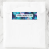 Happy new year (bokeh) ovaler aufkleber (Tasche)