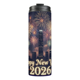 Happy New Year Bottle | Stylish Celebration Drinkw Thermosbecher