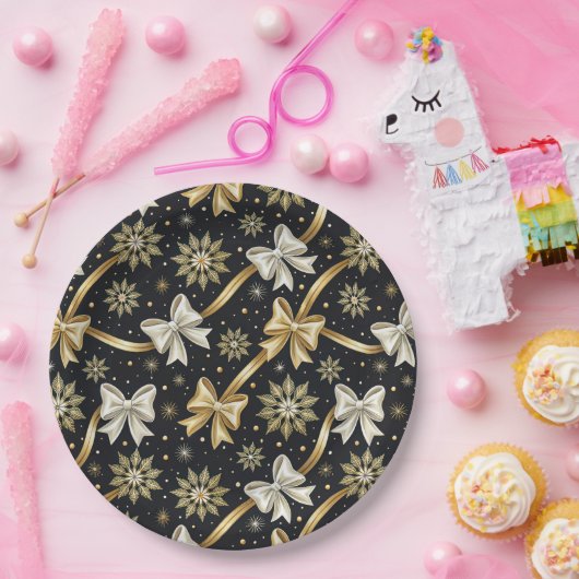 Happy New Year Bows Pappteller (Party)