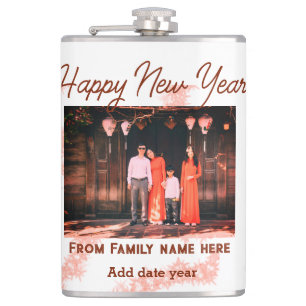 Happy new year brawn fügen Foto Familienname Glitz Flachmann