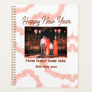 Happy new year brawn fügen Foto Familienname Glitz Planer