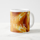 Happy New Year Brown Gold Copper Elegante Star Jumbo-Tasse (Vorderseite Rechts)
