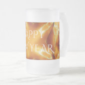 Happy New Year Brown Gold Copper Elegante Star Mattglas Bierglas (VorderseiteRechts)