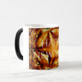 Happy New Year Brown Gold Copper Elegante Star Verwandlungstasse (Vorderseite Links)