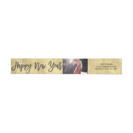 Happy New Year Brush Script Foto-Adresse