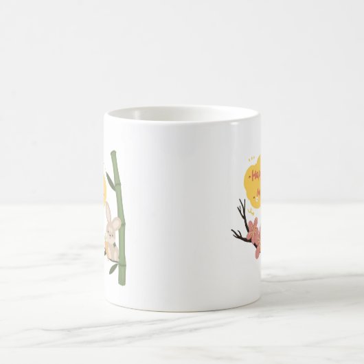 Happy New Year Bunny Kaffeetasse (Mittel)