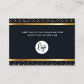 Happy New Year Business Logo Visitenkarte (Rückseite)