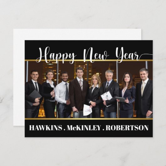 Happy New Year Business Postcard Postkarte (Vorne/Hinten)