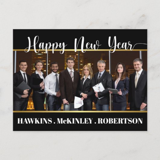 Happy New Year Business Postcard Postkarte (Vorderseite)