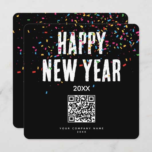 Happy New Year Business QR Code Urlaub (Vorne/Hinten)