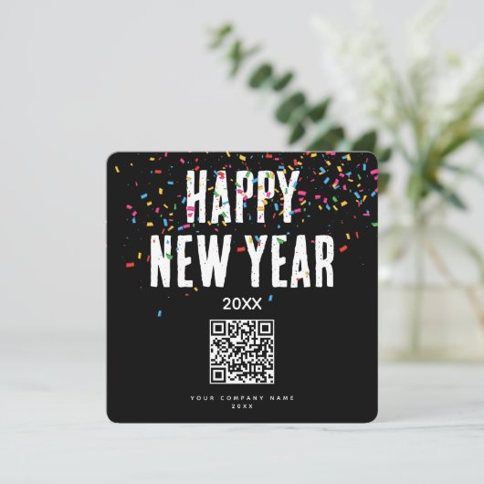 Happy New Year Business QR Code Urlaub (Stehend Vorderseite)