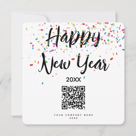 Happy New Year Business QR Code Urlaub (Vorderseite)