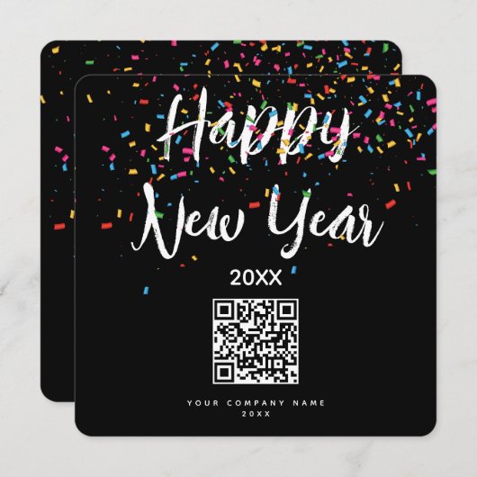 Happy New Year Business QR Code Urlaub (Vorne/Hinten)