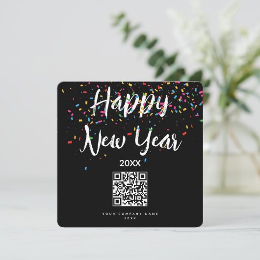 Happy New Year Business QR Code Urlaub (Stehend Vorderseite)