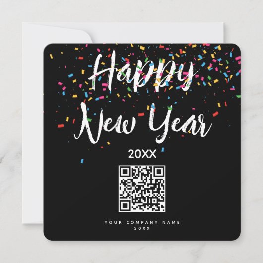 Happy New Year Business QR Code Urlaub (Vorderseite)
