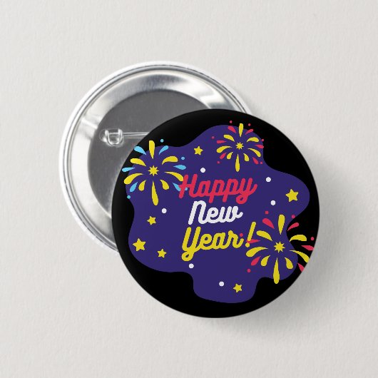 Happy New Year Button (Vorne & Hinten)